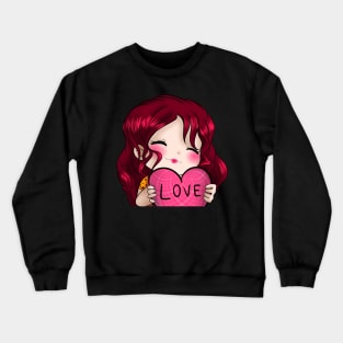 love heart chibi Crewneck Sweatshirt